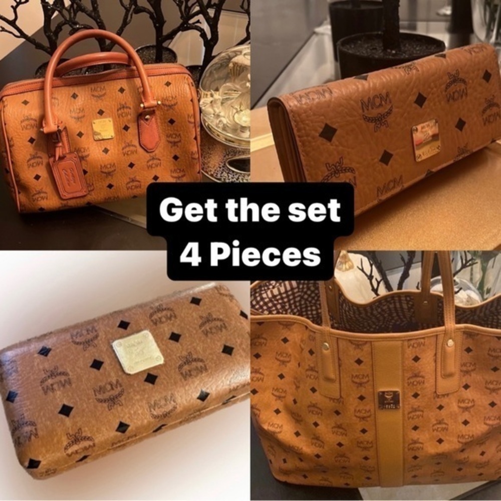 MCM Tote wallet handbag purse eyeglasses case 4 pieces
